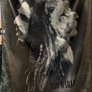 Bob Marley Tapestry - Black & White Lion Portrait